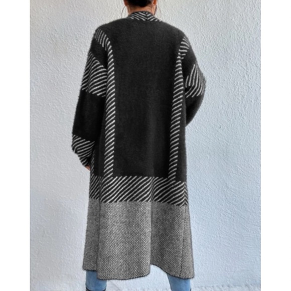 Cozy Fuzzy Open Front Duster  Cardigan - Picture 3 of 6